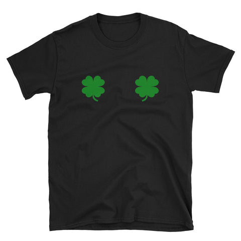 Image of Irish Shamrock Boobs Saint St.Patrick's Paddys Day Short-Sleeve Unisex T-Shirt, Funny Shamrock T-shirt for Men, Women