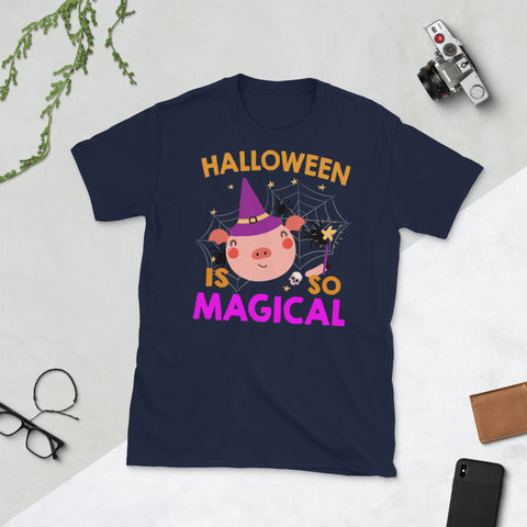 Image of Halloween Witch Pig Halloween Is So Magical Short-Sleeve Unisex T-Shirt