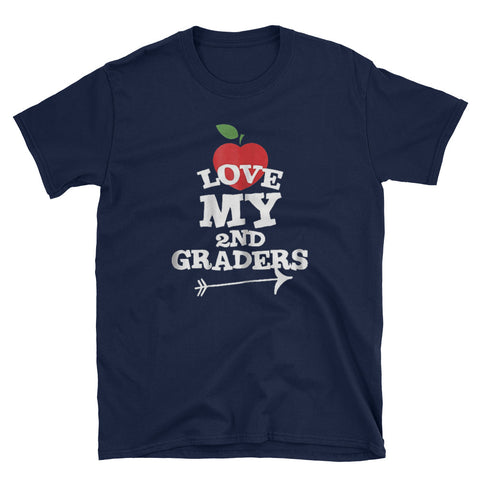 Image of Love My 2nd Graders Cute Second Grade Teacher Short-Sleeve Unisex T-Shirt