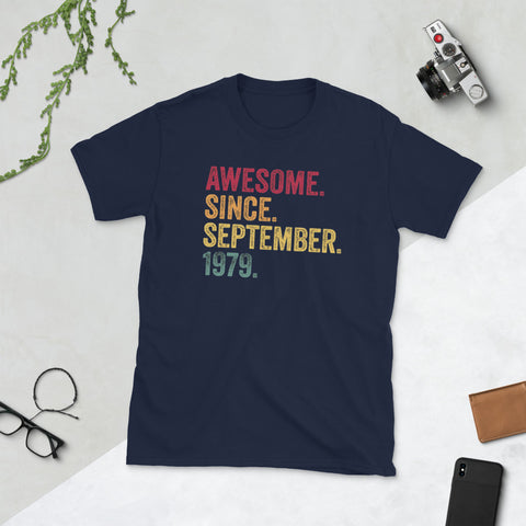 Image of Awesome Since September 1979 40th Birthday Short-Sleeve Unisex T-Shirt