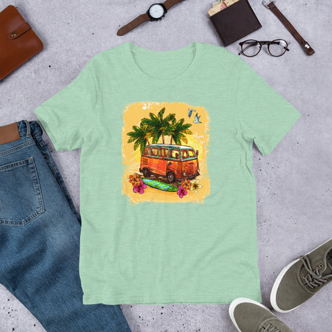 Image of Watercolor Summer Vacation Short-Sleeve Unisex T-Shirt, What's Up Beach Premium T-shirt