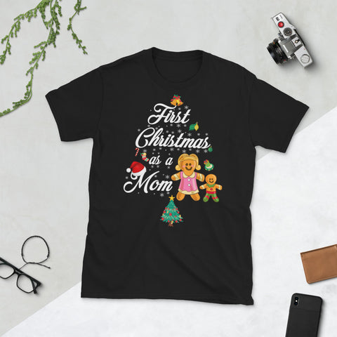 Image of First Christmas As A Mom Christmas Mother Short-Sleeve Unisex T-Shirt