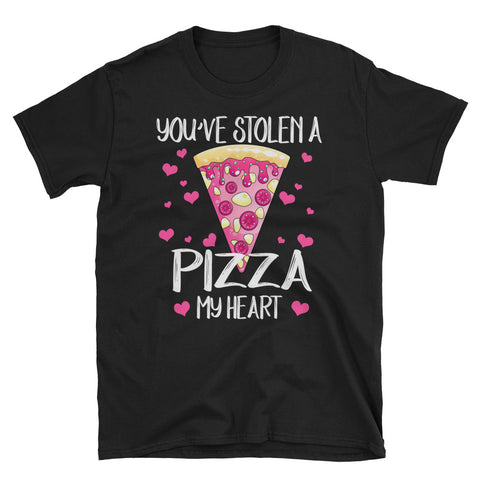 Image of Valentine Shirt You've Stolen A Pizza My Heart Short-Sleeve Unisex T-Shirt, Cute Valentine Gift For Girlfriend and Boyfriend