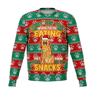 Snacks German Shephard Ugly Sweater