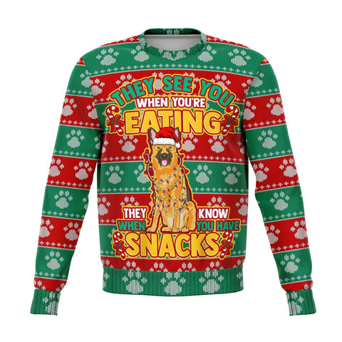 Image of Snacks German Shephard Ugly Sweater
