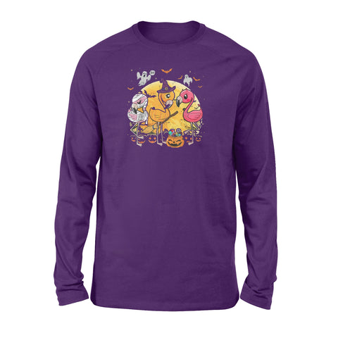 Image of Flamingo Lover Funny Pumpkin Halloween Party - Standard Long Sleeve
