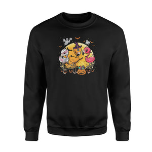 Flamingo Lover Funny Pumpkin Halloween Party - Standard Fleece Sweatshirt