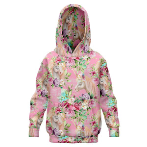 Watercolor Unicorn - Athletic Kids Hoodie AOP