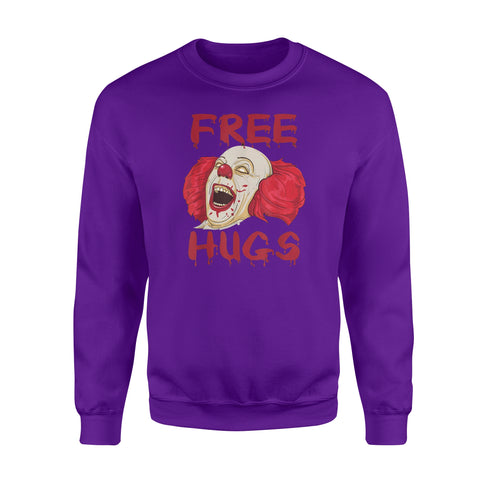 Image of Free Hugs Evil Killer Scary Clown Halloween - Standard Fleece Sweatshirt