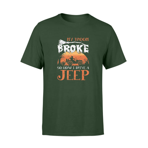 Image of My Broom Broke So Now I Drive A Jeep Halloween - Standard T-shirt