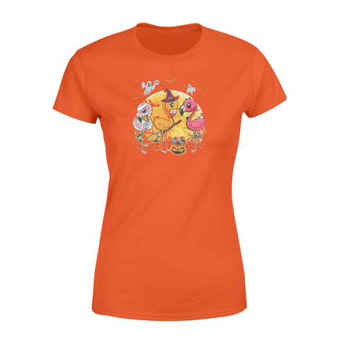 Image of Flamingo Lover Funny Pumpkin Halloween Party - Standard Women's T-shirt
