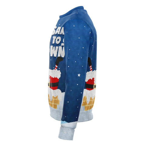 Image of Santa Goes Down Ugly Christmas Sweater