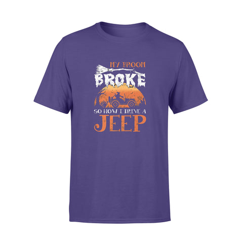 Image of My Broom Broke So Now I Drive A Jeep Halloween - Premium T-shirt