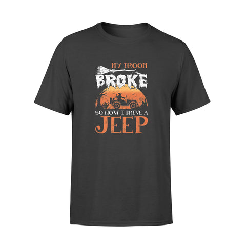 Image of My Broom Broke So Now I Drive A Jeep Halloween - Premium T-shirt