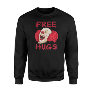 Free Hugs Evil Killer Scary Clown Halloween - Standard Fleece Sweatshirt