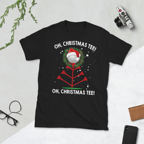 Image of Golfing Christmas Oh Christmas Tee Hat Santa Golf Short-Sleeve Unisex T-Shirt
