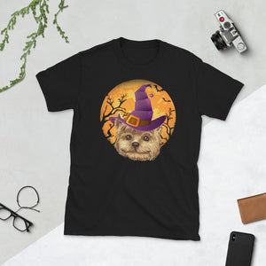 Yorkshire Terrier Witch Moon Halloween Dog Lover Short-Sleeve Unisex T-Shirt