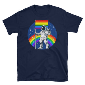 Gay Dad Rainbow Astronault LGBT Pride Short-Sleeve Unisex T-Shirt, LGBTQ Pride Shirt, Gay Pride, Lesbian Pride