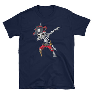 Dabbing Skeleton Pirate Halloween Short-Sleeve Unisex T-Shirt