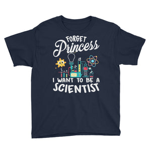 Personalized Forget Princess I Want To Be A Scientist Lightweight Fashion T-Shirt, Funny T-shirt For Kids With Custom Jobs Titles