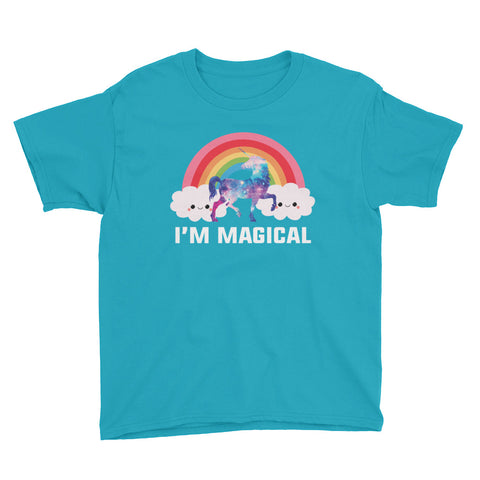Image of I'm Magical Unicorn Youth Short Sleeve T-Shirt, Funny Unicorn Shirt For Kids