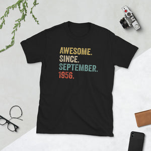 Awesome Since September 1956 63rd Birthday Gift Short-Sleeve Unisex T-Shirt
