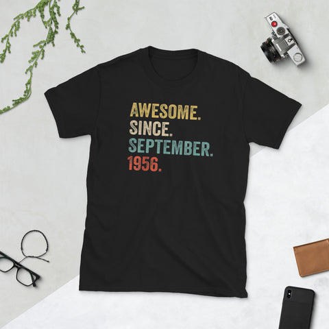 Image of Awesome Since September 1956 63rd Birthday Gift Short-Sleeve Unisex T-Shirt