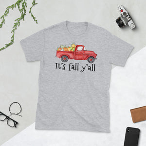It's Fall Yall Halloween Pumpkin Car Short-Sleeve Unisex T-Shirt