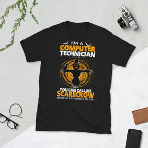 I'm A Computer Technician Halloween ScareCrow Short-Sleeve Unisex T-Shirt