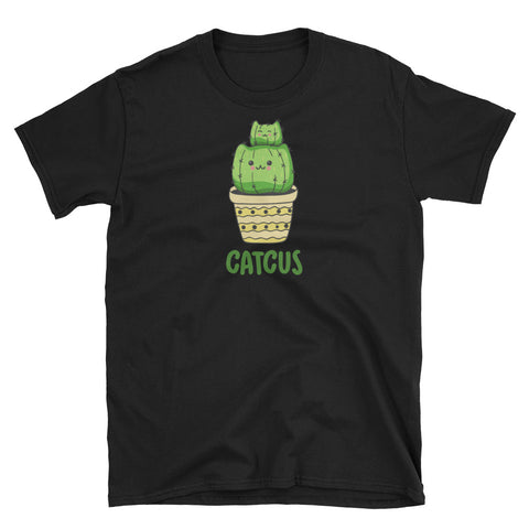 Image of Cute Catcus Cactus Cat Short-Sleeve Unisex T-Shirt, Cactus Lover Shirt, Cat Lover Shirt