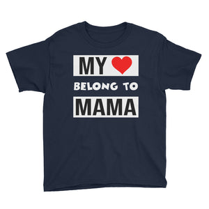 Personalized My Heart Belong To Mama Youth Lightweight Fashion T-Shirt, Cute Mother's Day Gift For Kids