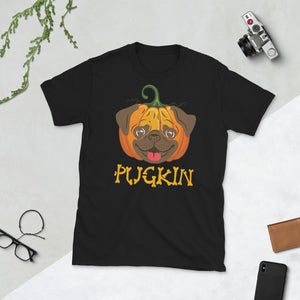 Pugkin Pug Pumpkin And Pug Funny Costume Halloween Short-Sleeve Unisex T-Shirt