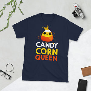 Candy Corn Queen Cute Halloween Kawaii Crown Short-Sleeve Unisex T-Shirt