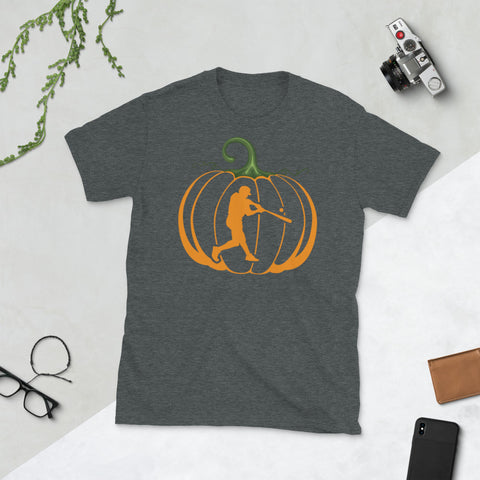 Image of Baseball Pumpkin Halloween Short-Sleeve Unisex T-Shirt
