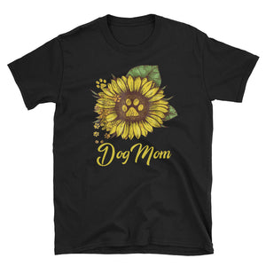 Personalized Dog Mom Sunflower Short-Sleeve Unisex T-Shirt, Sunflower Shirt For Women