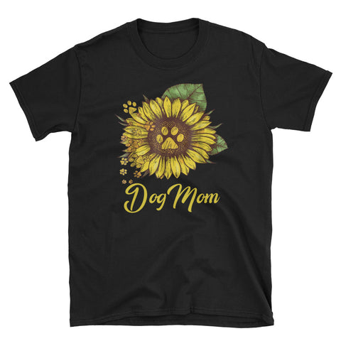 Image of Personalized Dog Mom Sunflower Short-Sleeve Unisex T-Shirt, Sunflower Shirt For Women