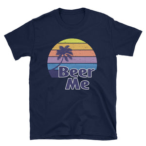 Vintage Beer Me Aloha Beach Short-Sleeve Unisex T-Shirt, Summer Vacation Shirt