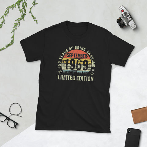 Image of Born September 1969 Limited Edition T-Shirt 50th Birthday Short-Sleeve Unisex T-Shirt