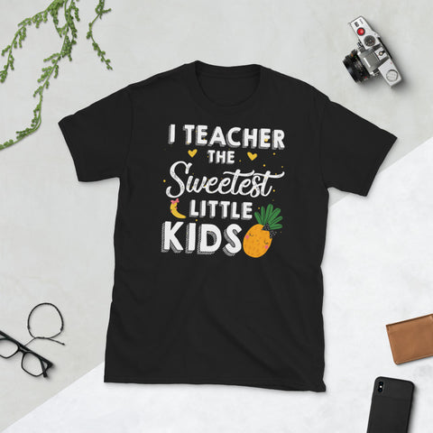 Image of I Teacher The Sweetest Little Kids Banana Pineapple Short-Sleeve Unisex T-Shirt