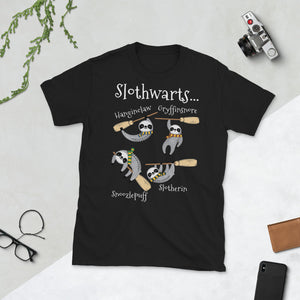Harry Slothwarts Sloth Witch Birthday Halloween Short-Sleeve Unisex T-Shirt