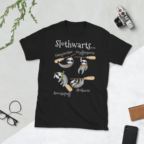 Image of Harry Slothwarts Sloth Witch Birthday Halloween Short-Sleeve Unisex T-Shirt