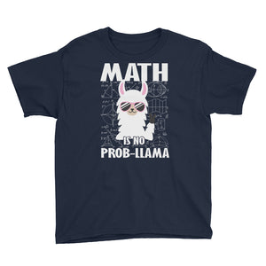 Math Is No Pro-Llama Youth Short Sleeve T-Shirt, No Problem Llama, Funny Llama Shirt