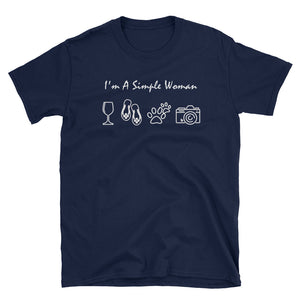 I'm A Simple Woman Short-Sleeve Unisex T-Shirt, Dog Mom Shirt, Selfie Shirt, Women Shirt