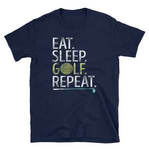 Eat Sleep Golf Repeat Short-Sleeve Unisex T-Shirt