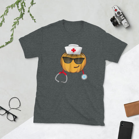 Image of Nurse Halloween Emoji Short-Sleeve Unisex T-Shirt