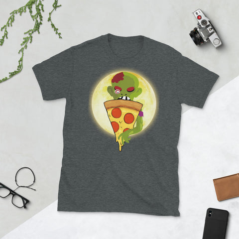 Image of Pizza Zombie Halloween Short-Sleeve Unisex T-Shirt