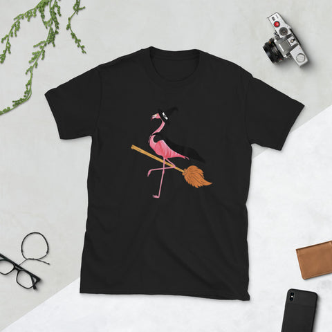 Image of Flamingo Witch Easy Halloween Costume Short-Sleeve Unisex T-Shirt