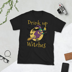 Drink Up Witches Funny Halloween Short-Sleeve Unisex T-Shirt