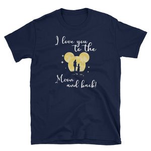 I Love You To The Moon and Back Unisex Softstyle T-Shirt, Mother's Day T-shirt For Mom and Daughter