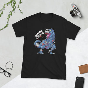 Zombie Saurus T-shirt Halloween Dinosaur Short-Sleeve Unisex T-Shirt